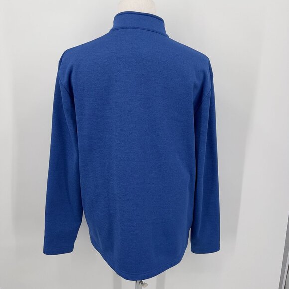 Callaway Mens Pullover Sweatshirt Jacket 1/4 Zip XL Extra Large Solid Blue Polye - Picture 3 of 10
